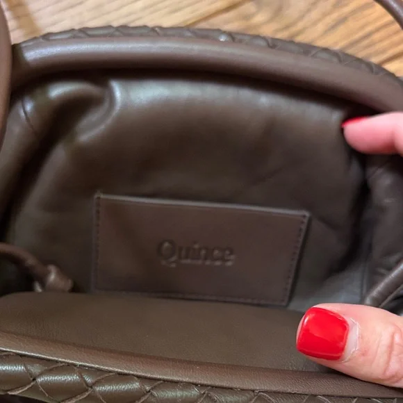Quince Chocolate Leather Crossbody Bag - Picture 2 of 3